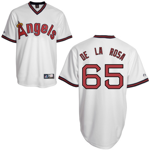 Dane De La Rosa #65 mlb Jersey-Los Angeles Angels of Anaheim Women's Authentic Cooperstown White Baseball Jersey